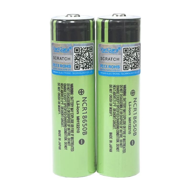 VariCore NCR18650B 3.7 فولت 3400 مللي أمبير 18650 بطاريّة ليثيوم قابلة لإعادة الشحن مع مدببة (بدون ثنائي الفينيل متعدد الكلور) لبطاريات المصباح 4.2 فولت