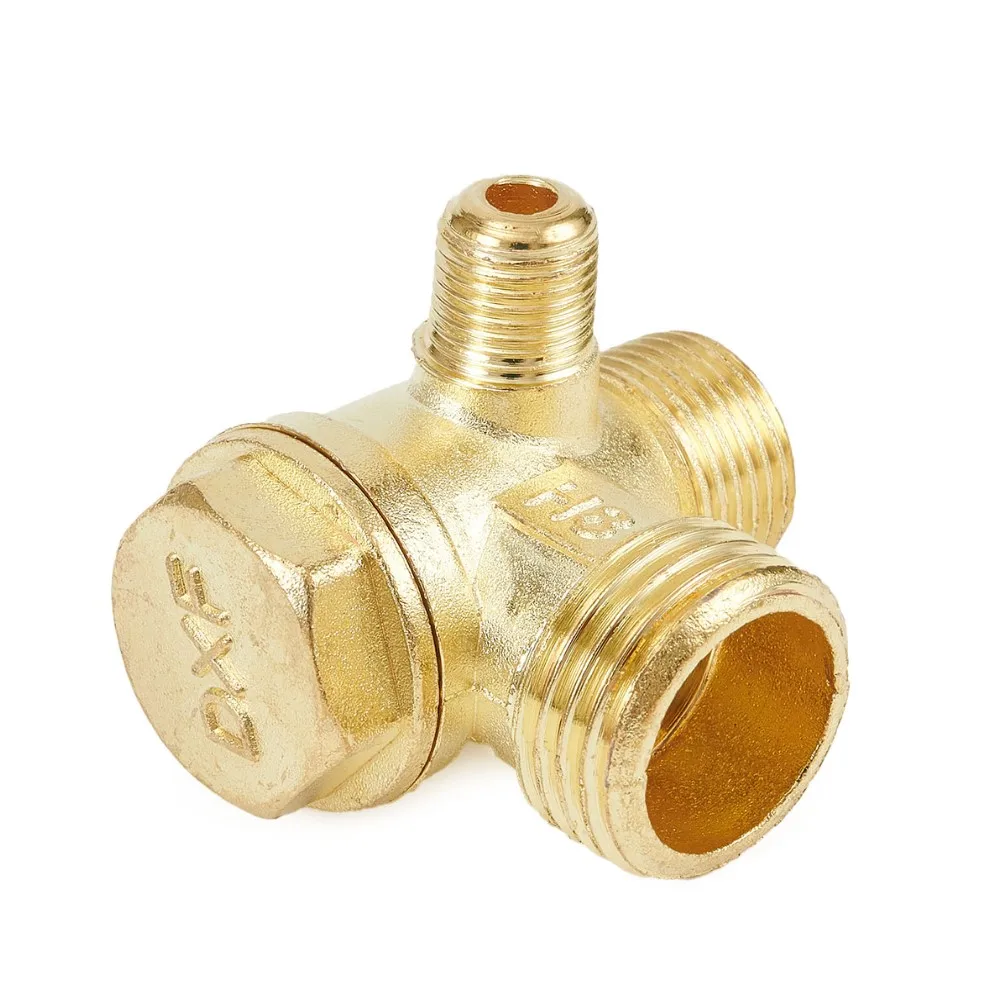 Easy Installation Zinc Alloy Air Compressor Check Valve with 3 Male Thread Connectors for Improved Performance