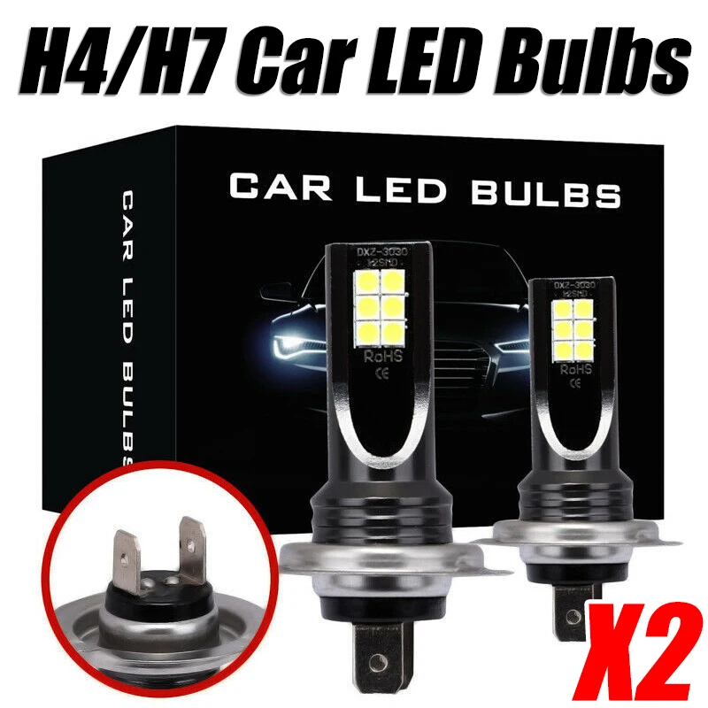 

H4/H7 Car Led Headlight Bulbs Fog Light High Low Beam 110W 36000LM 12V IP67 Waterproof Super Bright 6000k Led Lights for Vehicle