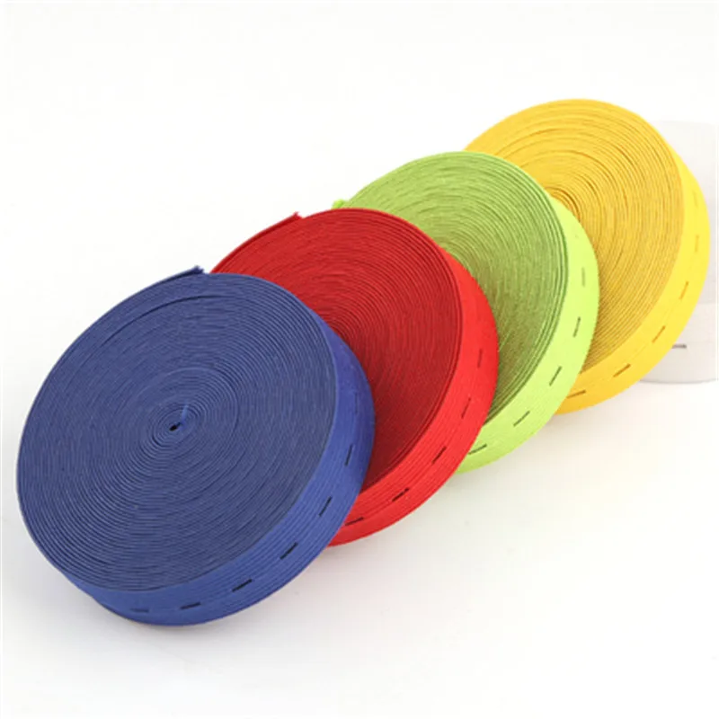 3yard 15/20/25/30MM DIY Sewing Accessories Button Hole Knit Elastic Bands Ribbon Tape Colorful White Black Wire Webbing