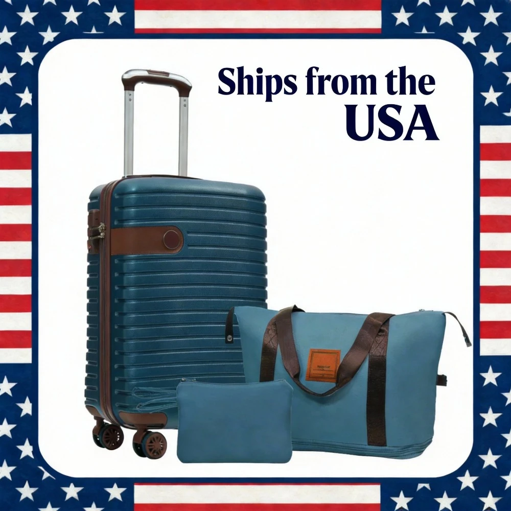 

Набор из 3 чемоданов: ручная кладь 22x14x9, одобренная авиакомпаниями, легкие жесткие чемоданы из ABS-пластика с колесами, 20 дюймов