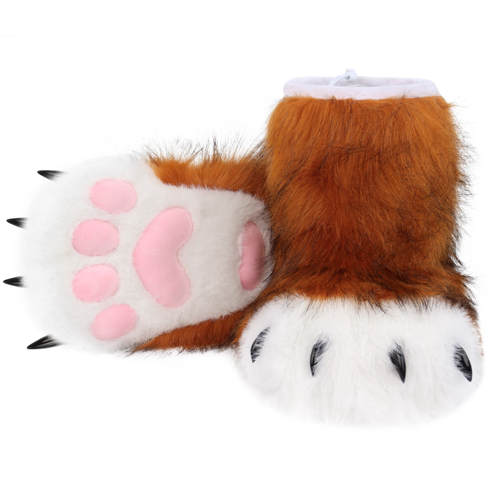 Pelzige Tierpfote Hausschuhe Fuzzy Stiefel Katze Fuchs Wolf Bär Klaue Schuhe Cosplay Kostüm Zubehör – Detail 9
