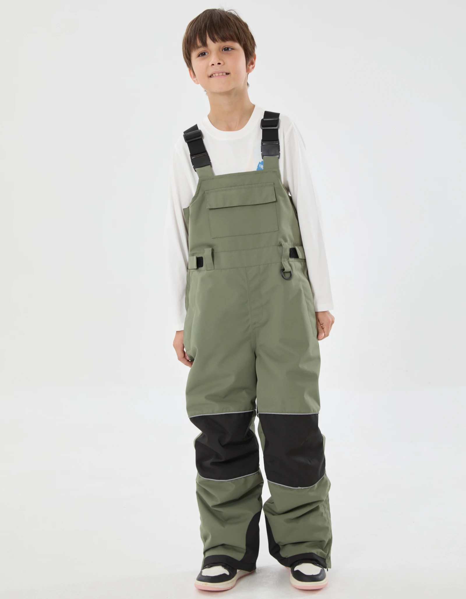 Gsou Snow 2025 سروال مريلة تزلج للأطفال مقاوم للماء ومضاد للرياح معزول للثلج مع أشرطة قابلة للتعديل للبنين والبنات #5