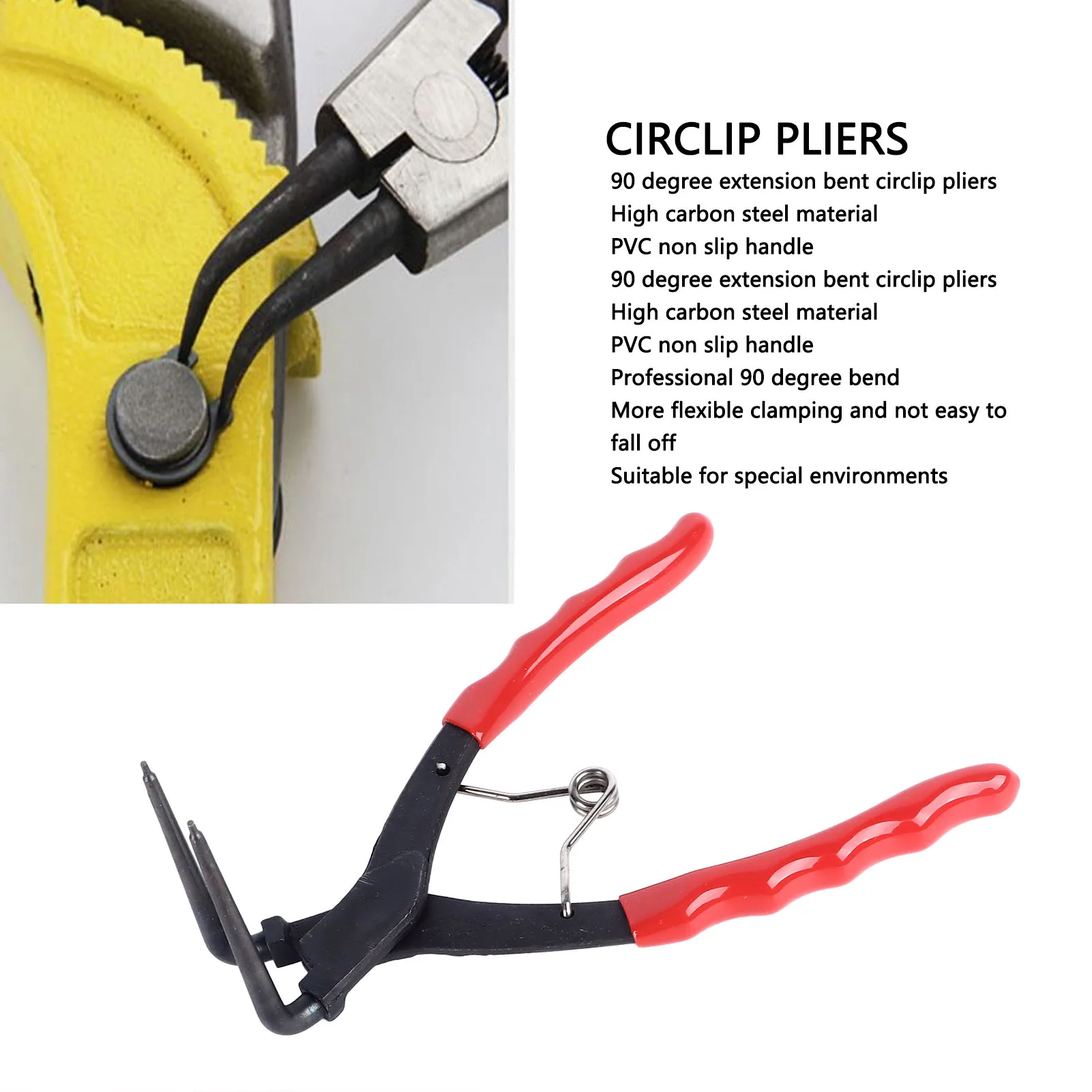 Circlip Pliers Circlip Pliers Heavy Duty Circlip Pliers Heavy Duty Internal Bent 90 Degree Long 7in Carbon Steel Spring Loaded