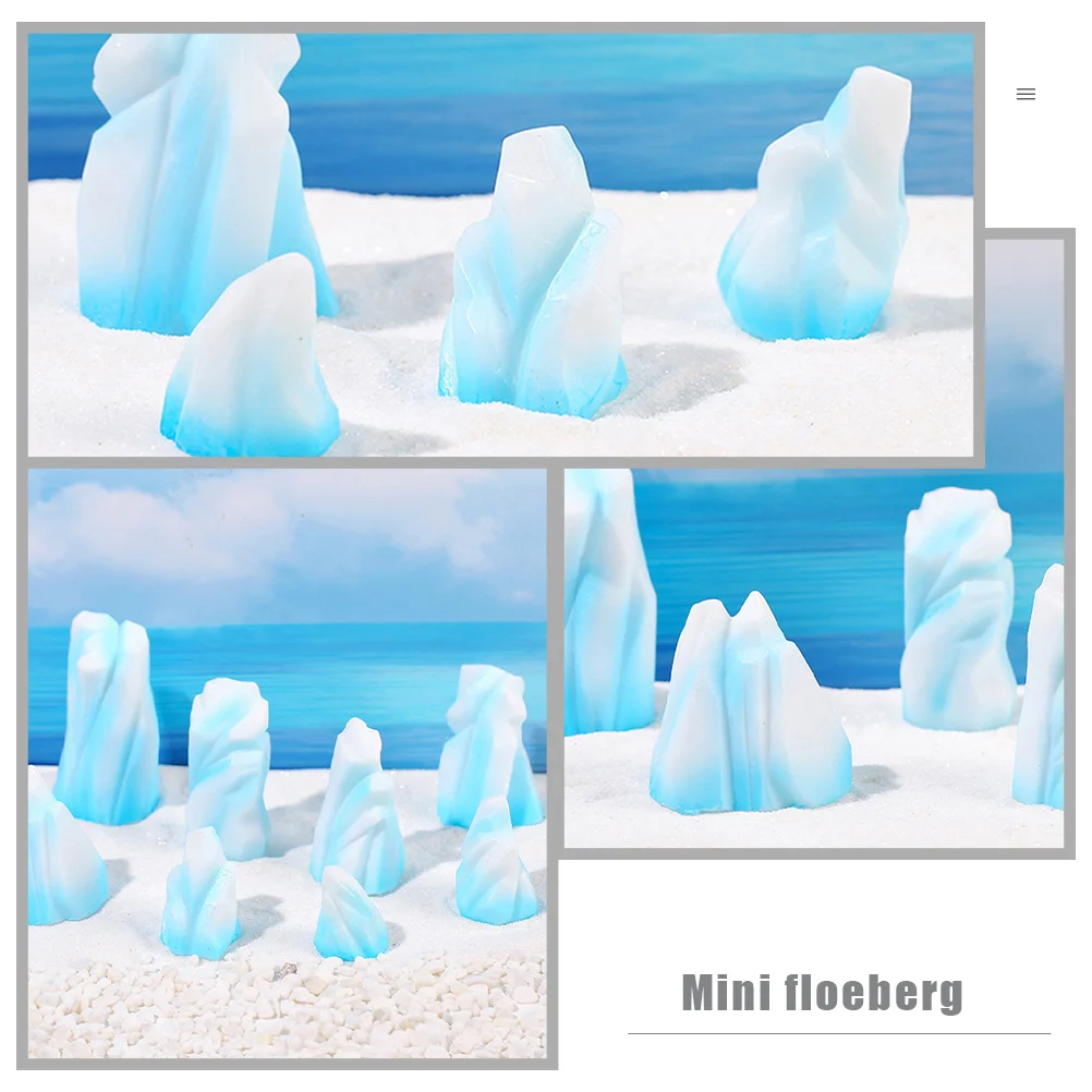 

8 pcs Iceberg Resin Micro Landscape Decor For Tabletop Home Office Tiny Floeberg Ornament Tiny Floeberg Ornament