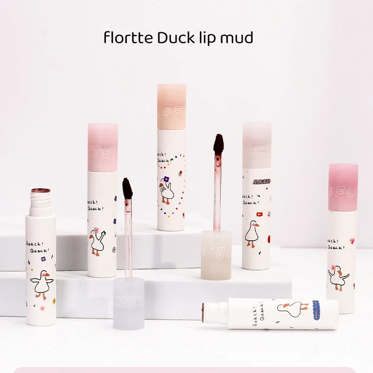 

FLORTTE Beauty Duck Series Quack! Замечательно! Матовая грязь для губ тинт для губ стойкая косметика для женщин