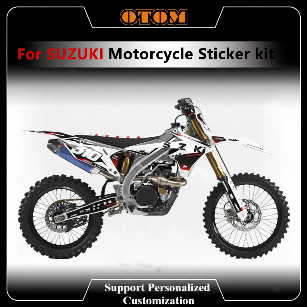 

For SUZUKI RMZ250 RMZ450 2018-2024 Customize Motorcycle Background Sticker Kit Glossy Team Full Graphics Decals