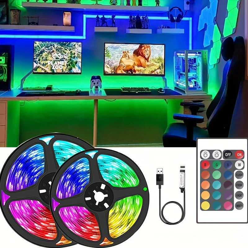 RGB 5050 Led Strip Light Bluetooth App Control 5V USB Led Tape Syn Elastyczna taśma diodowa do podświetlenia telewizora Dekoracja pokoju