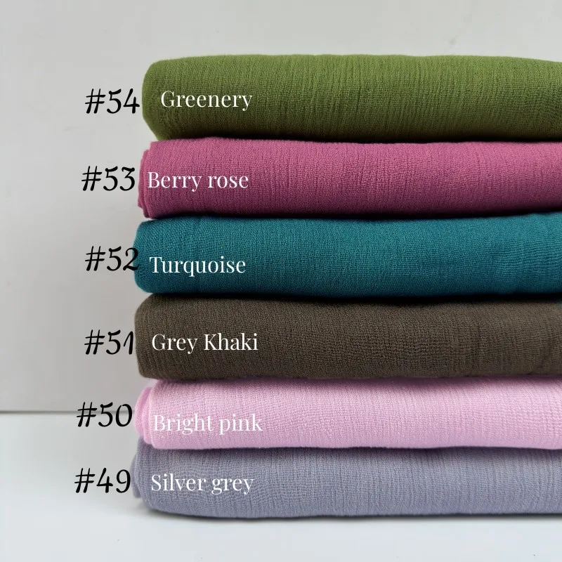 95-Farben-Schal aus weicher Baumwoll-Viskose, Rayon-Material, muslimischer Hijab, nahöstlich, einfarbig, Kopftuch mit Quaste – Detail 14