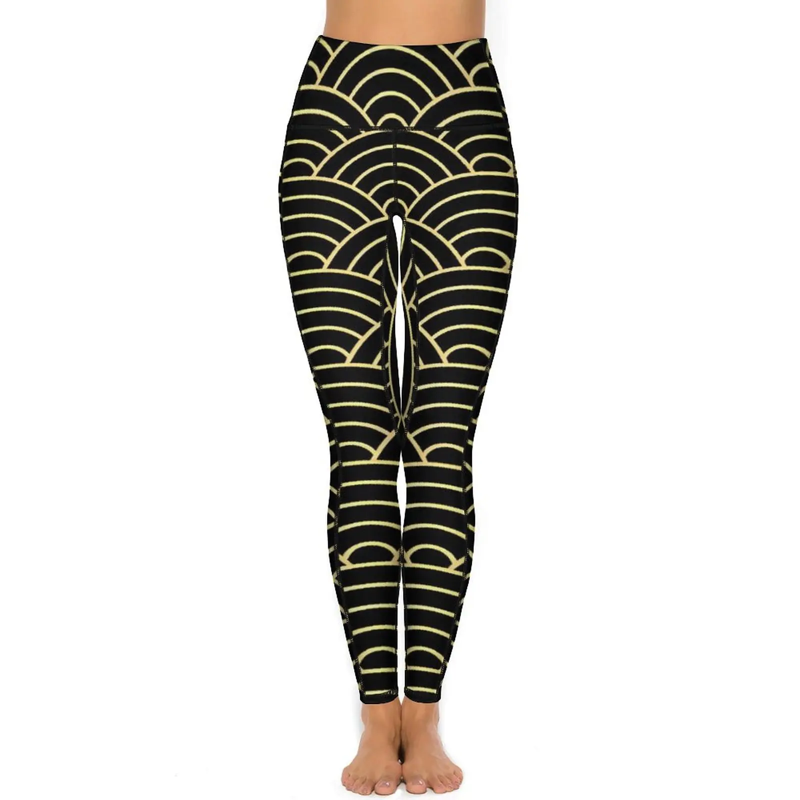 Japanese Seigaiha Waves Yoga Pants Sexy  Graphic Leggings High Waist Fitness Running Leggins Lady Novelty Stretch Sport Legging