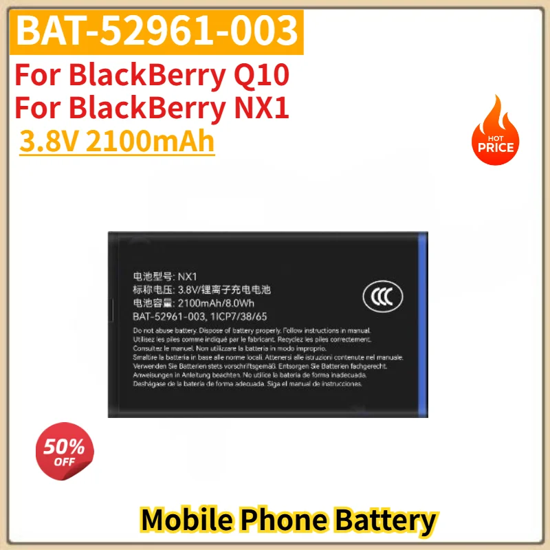 BAT-52961-003 High Quality Battery 3.8V 2100mAh for BlackBerry Q10 NX1 Mobile Phone Replacement Battery