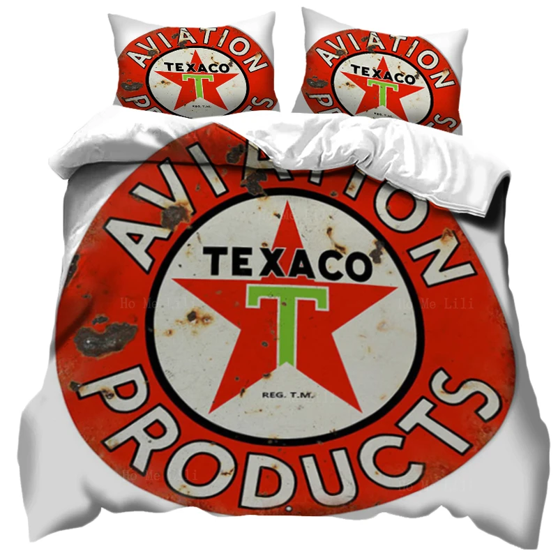 Retro Style Nostalgic Texaco Aviation And Sexy Women Duvet By Ho Me Lili Bedding Set