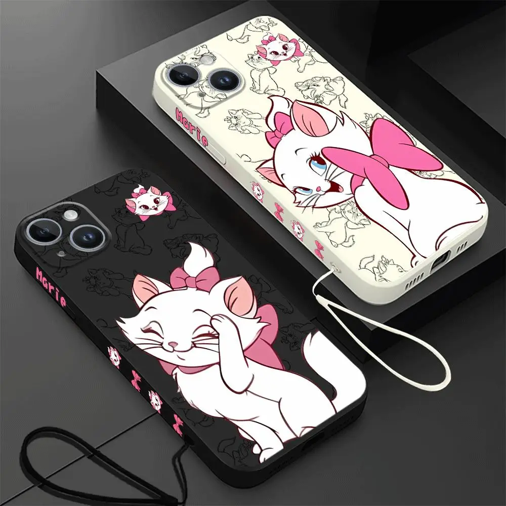 Cartoon Marie Cat Disney Phone Case for Apple iPhone 15 Pro Max 13 14 Plus 12 Mini 11 Pro XR 8 SE 7 8 XS MAX Cover