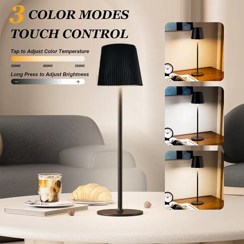 مصباح زجاجة النبيذ اللاسلكي مصباح طاولة قابل لإعادة الشحن التحكم باللمس زجاجة النبيذ ضوء يعتم LED الجدول مصباح جو ضوء الليل