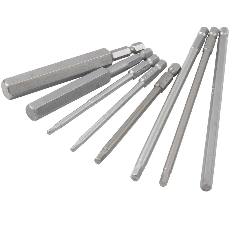 1-6pcs Magnetic Hexagon Screwdriver Alloy Steel Bit Magnetics Screw Driver Bits H1.5 - H12 For Inner Hexagons Screws Mount