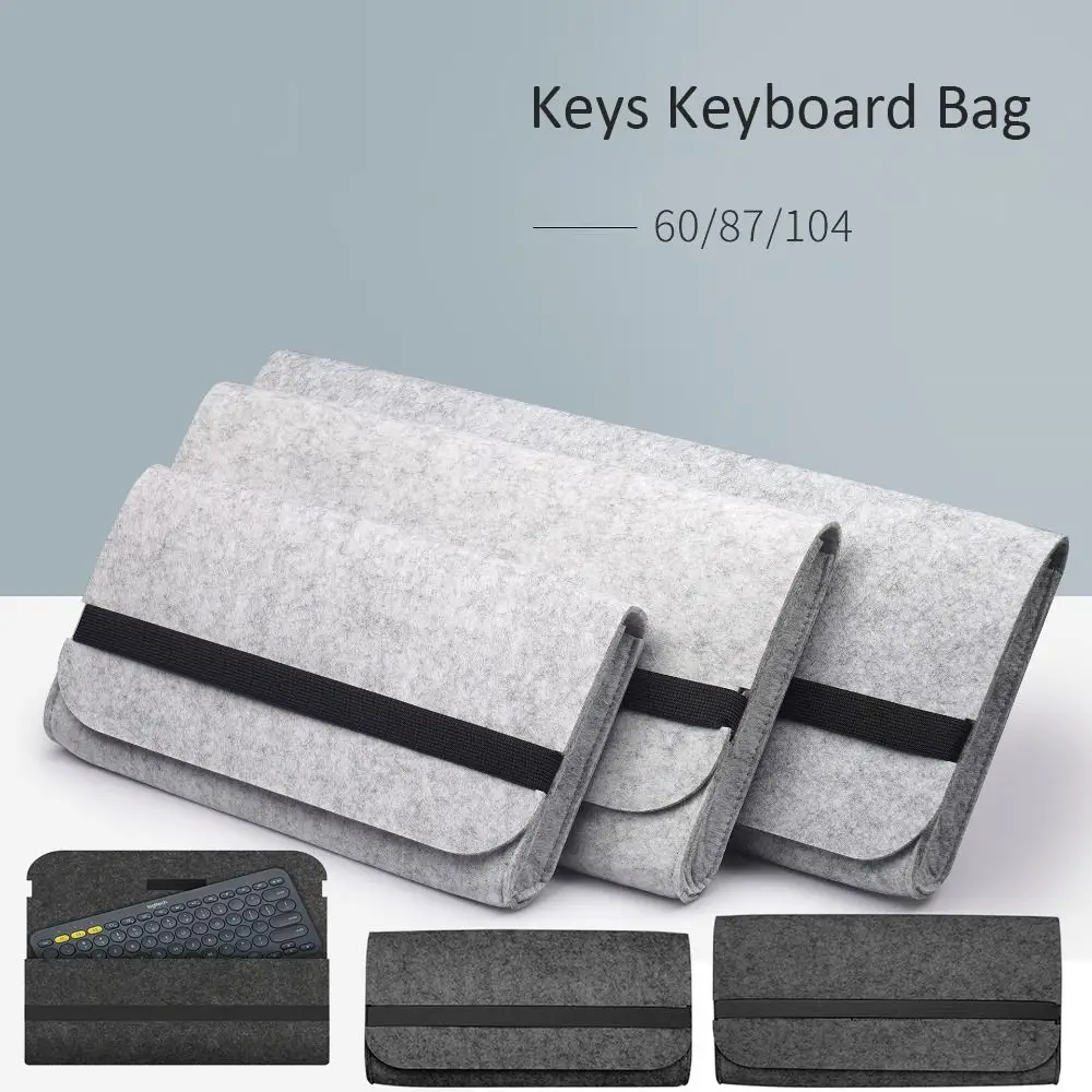 60/ 87/104 Keys Storage Bag Protective Cover Computer Keyboard Bag Keyboard Carrying Case Felt Bag Keyboard Pack