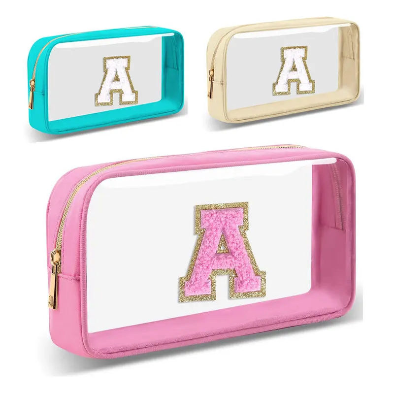 TransparentPVCMakeup and toiletry bag, portable travel waterproof storage bag, simple zipper bathroom cosmetics storage bag