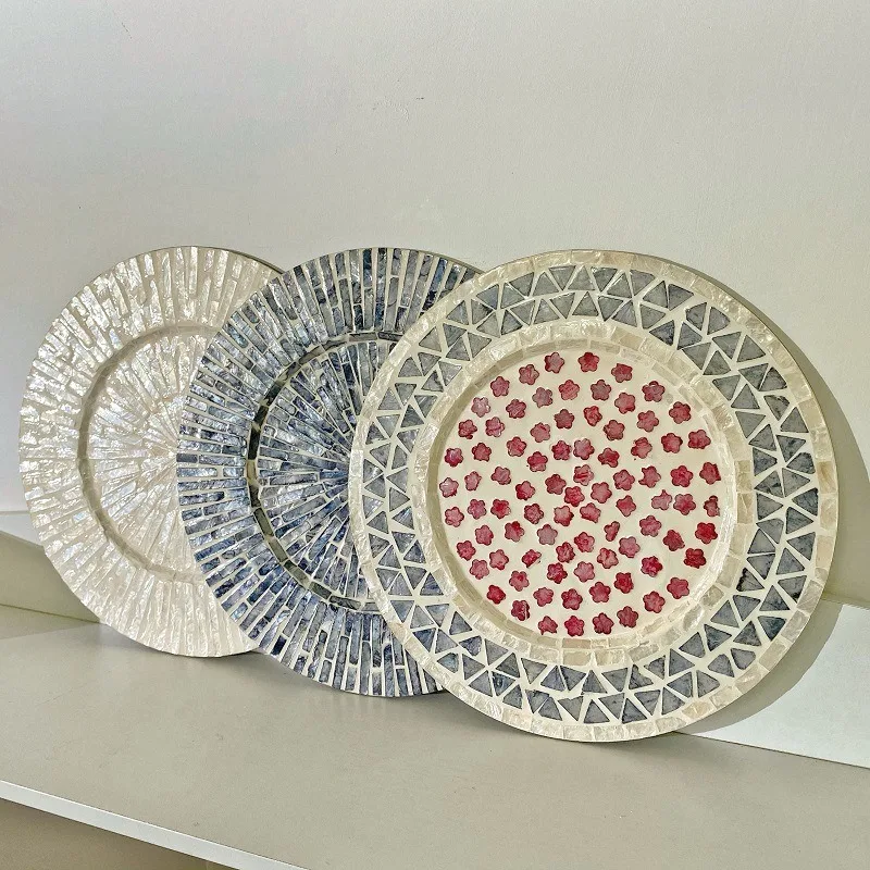 Round Shell Mosaic Heat Resistant Table Mat Decorative Coaster For Dining Table