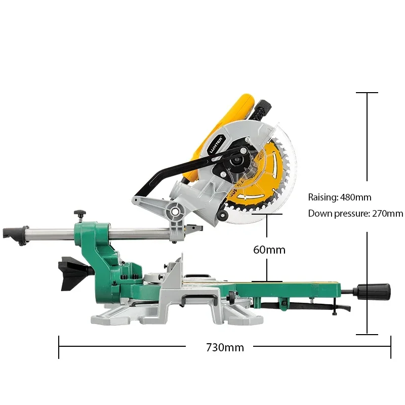 LUXTER 185mm 1500W Serra de esquadria deslizante para carpintaria serra de corte de bancada serras elétricas
