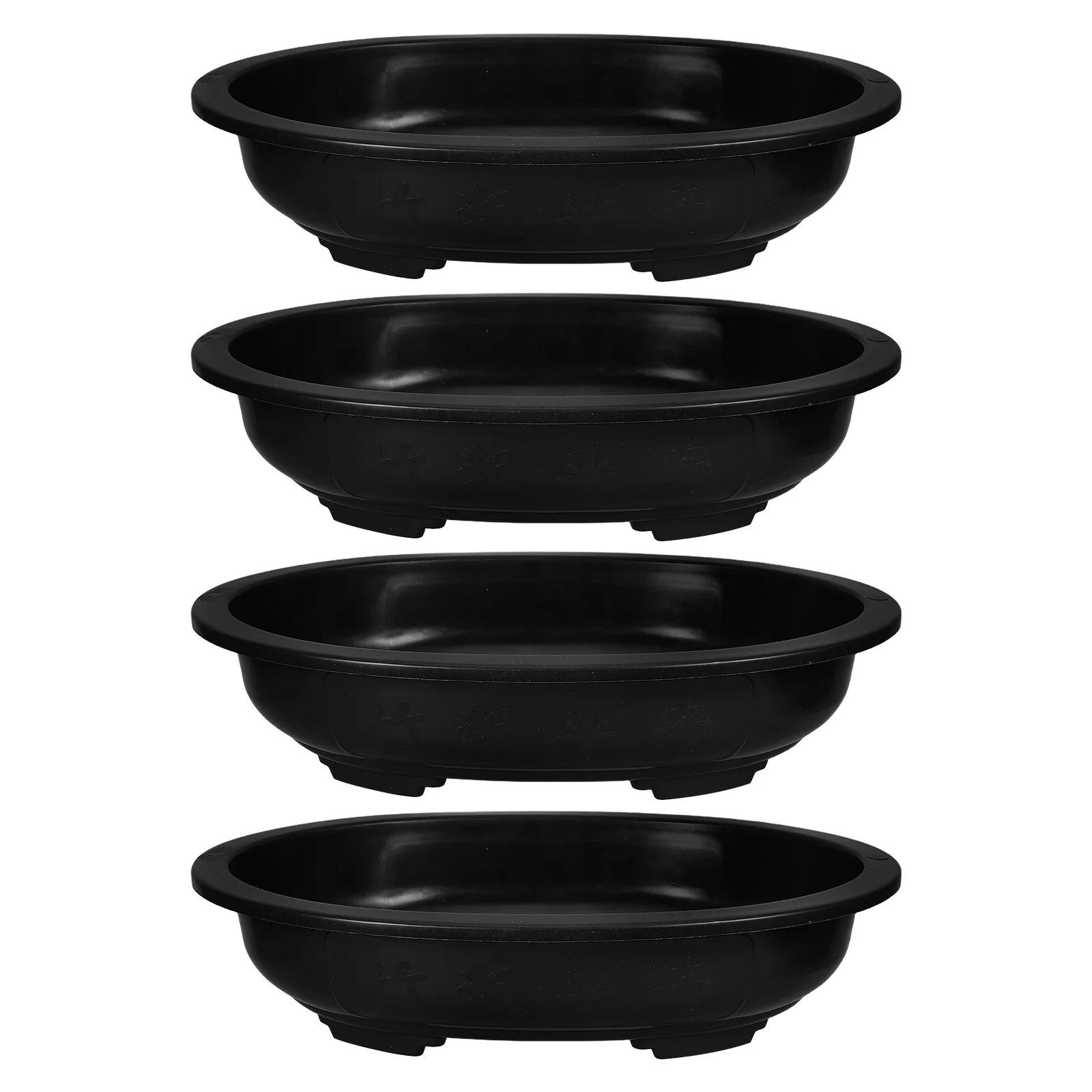 

4 Pcs Oval Flowerpot Plastic Bonsai Planters High Standing pots for Household Flowerpot Gardening Container