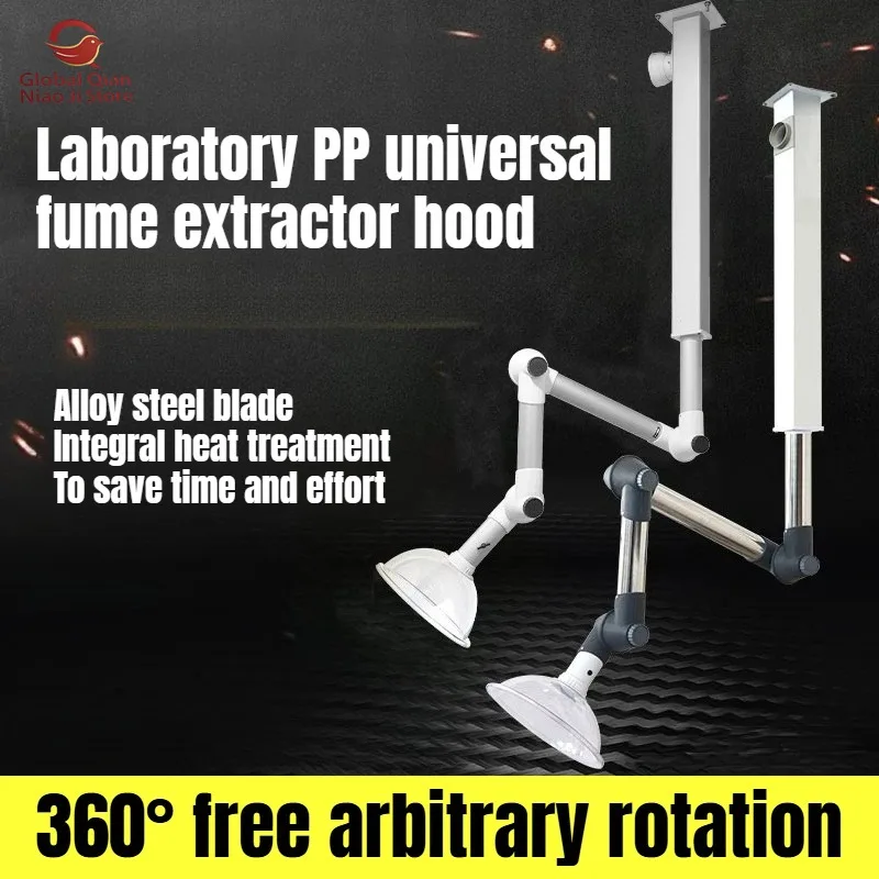 Laboratory Universal Fume Hood, Aluminum Alloy Mobile Smoke‑exhaust Ventilation Hood, PP Exhaust Universal Air‑suction Hood