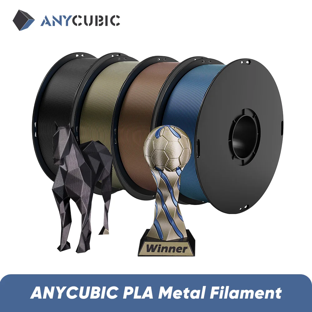 

ANYCUBIC 3 кг PLA Металлическая нить Металлическая текстура PLA Kobra S1 Kobra 3 Combo Нить для 3D-принтера Высокопроизводительная 3D-печать PLA