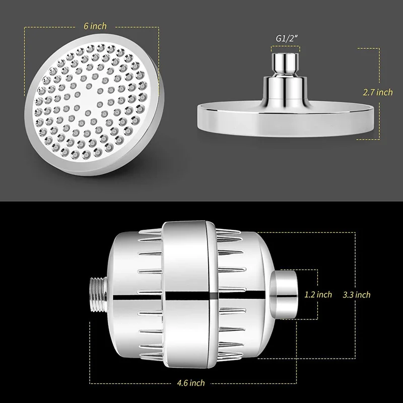 Soffione doccia a 15 stadi filtro per la purificazione dell'acqua dura soffione depuratore d'acqua a carbone attivo rimozione del cloro ridurre la pelle secca e pruriginosa