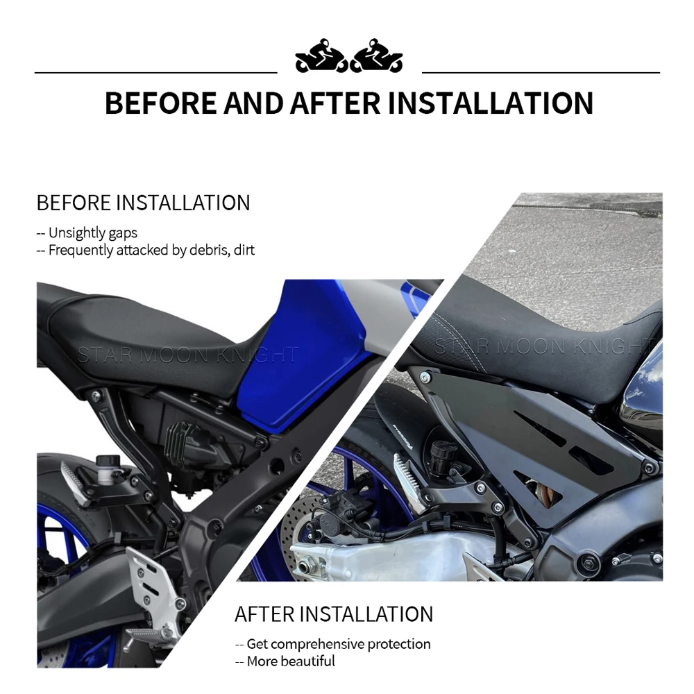 For Yamaha MT-09 MT09 MT 09 2021 2022 2023 Motorcycle Aluminum Infill Panels Frame Side Protector Cover Decorative Plate