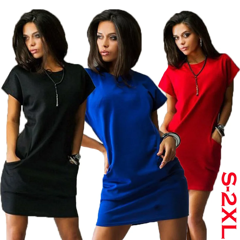 

Fashion Women Dress Summer Mini Dress Short Sleeve Mini Dress