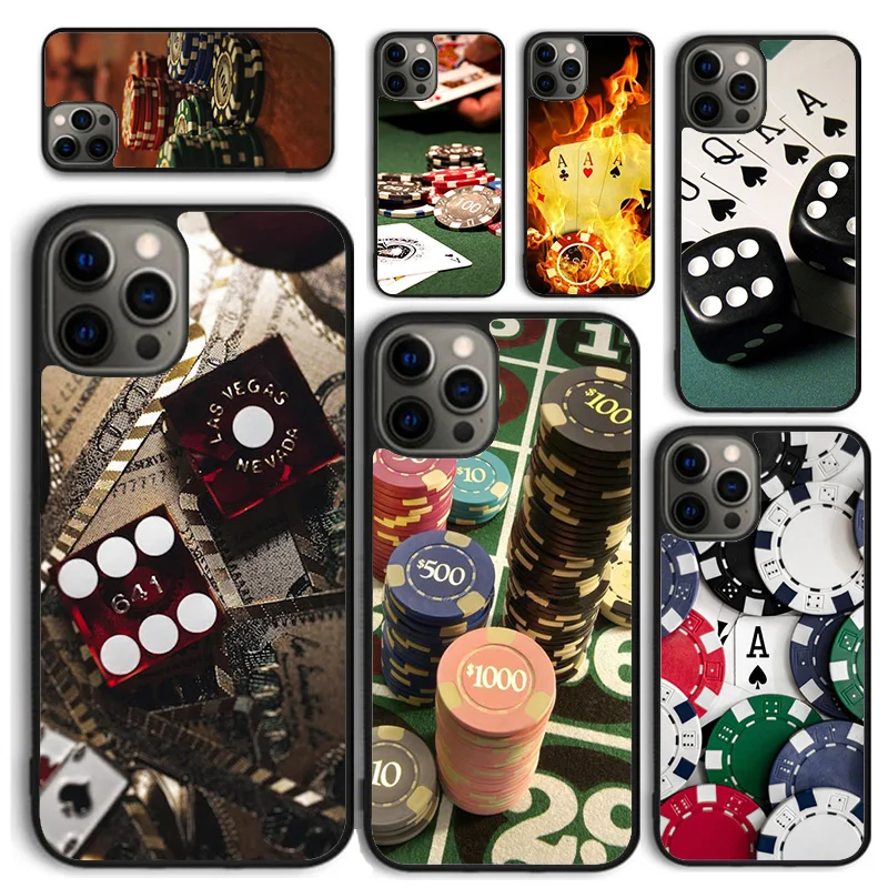 Dices Poker Casino Phone Case for iPhone 16 15 14 12 13 mini PLUS X XS XR 11 PRO MAX Back Cover Fundas Shell