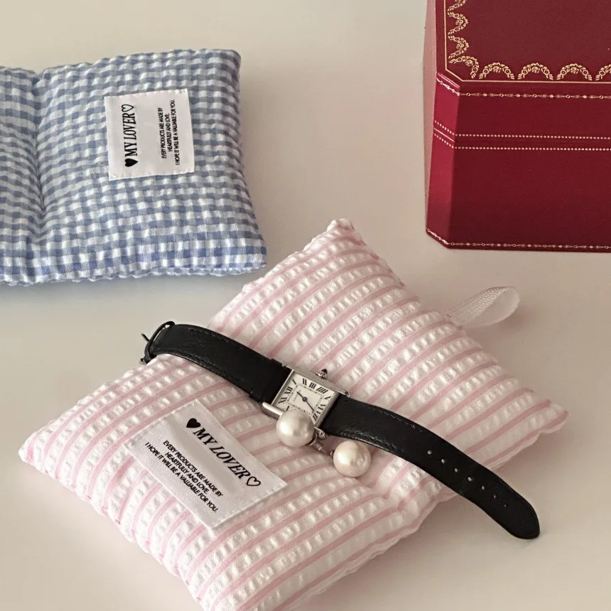 

Coasters Korean Striped Plaid Heat Insulation Anti-scald Hanging Pots and Pans Mat Cotton Coasters Photo Props Jewelry Storage