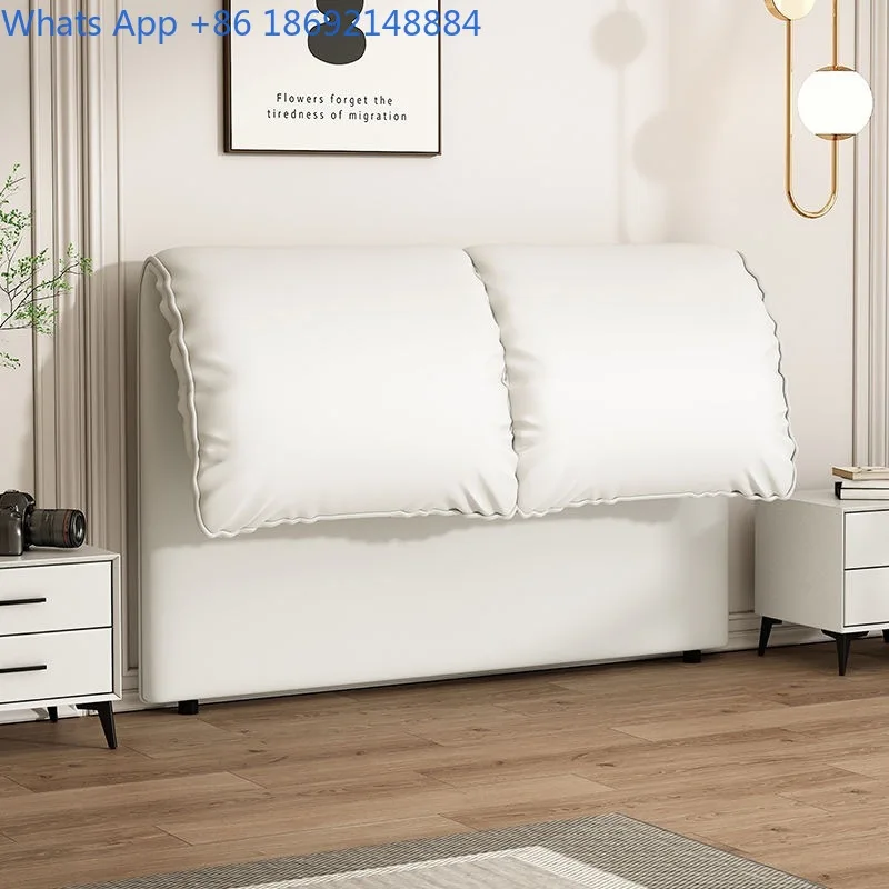 Cream Style Elephant Ear Headboard Soft Cushion Solid Wood Floor Headboard Ultra-Thin Space-Saving Headboard