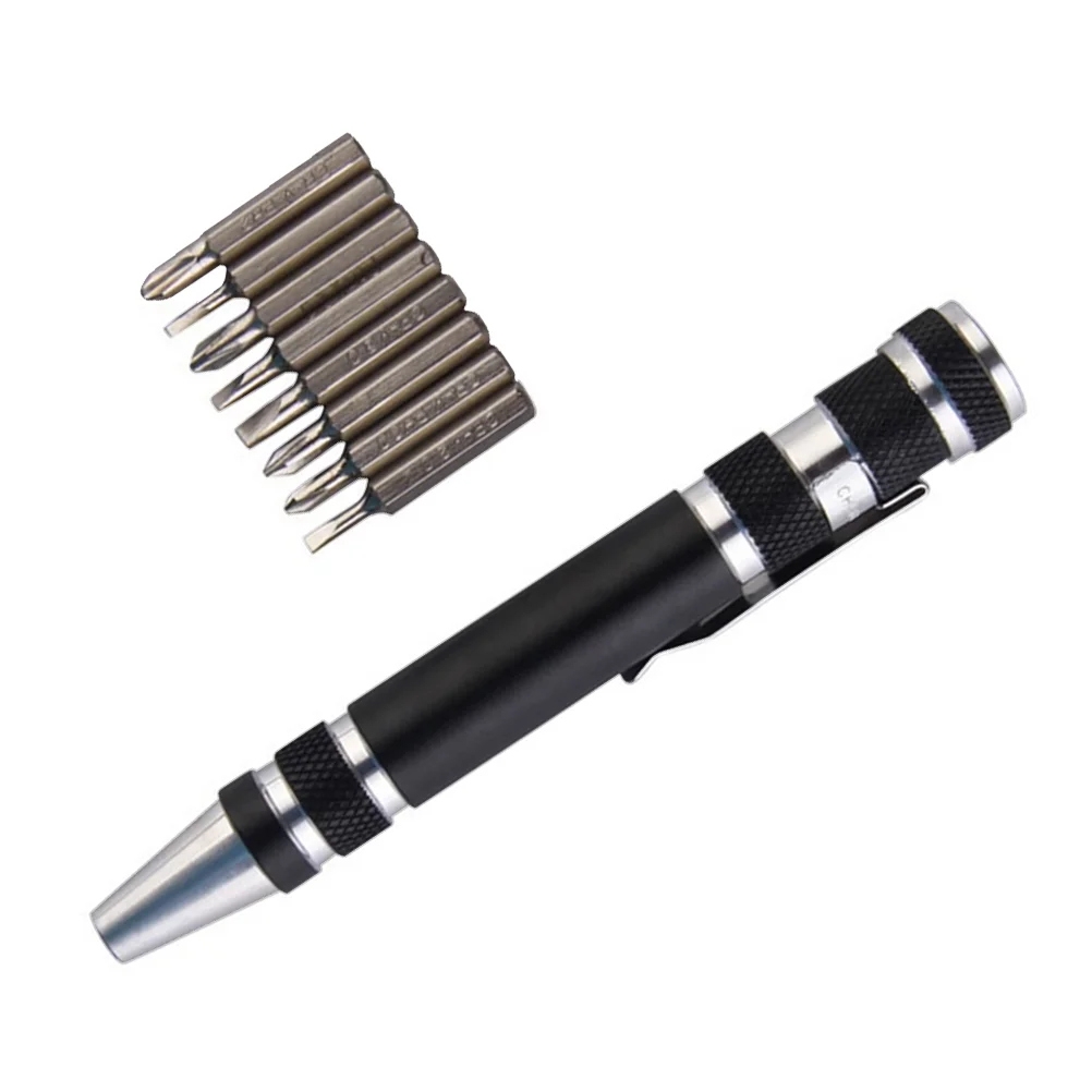 

8 in 1 Mini Gadgets Repair Tools Multifunction Mini Aluminum Precision Pen Screw Driver Screwdriver Set Repair Tools Kit Cell Ph