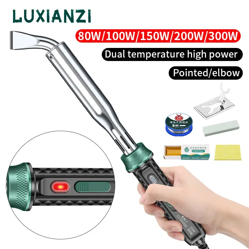 LUXIANZI elektryczna lutownica o dużej mocy 220V zewnętrzna regulacja temperatury pióro spawalnicze narzędzie do naprawy z lampką kontrolną
