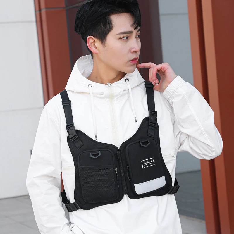 High Quality Oxford Tactical Vest Backpacks 2022 New Multifunction Reflective Unisex Chest Rig Bag Hip Hop Streetwear Chest Bags