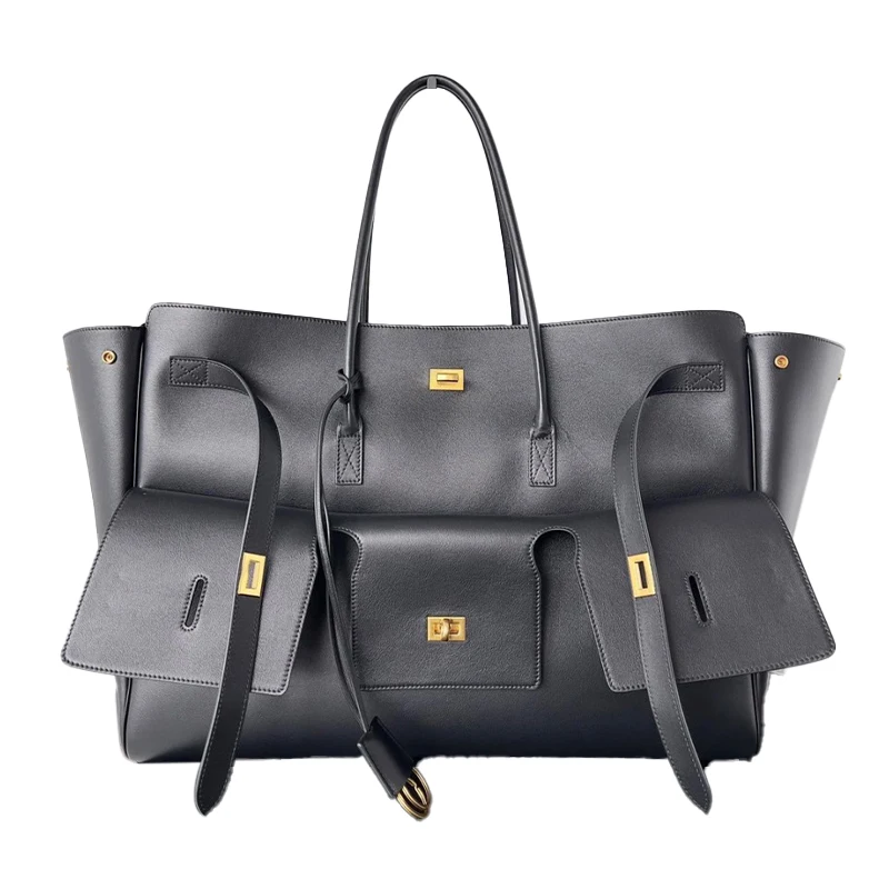 NIGO Women's Casual Cowhide Tote Black Handbag Shopper Bag Ngvp # Nigo9558