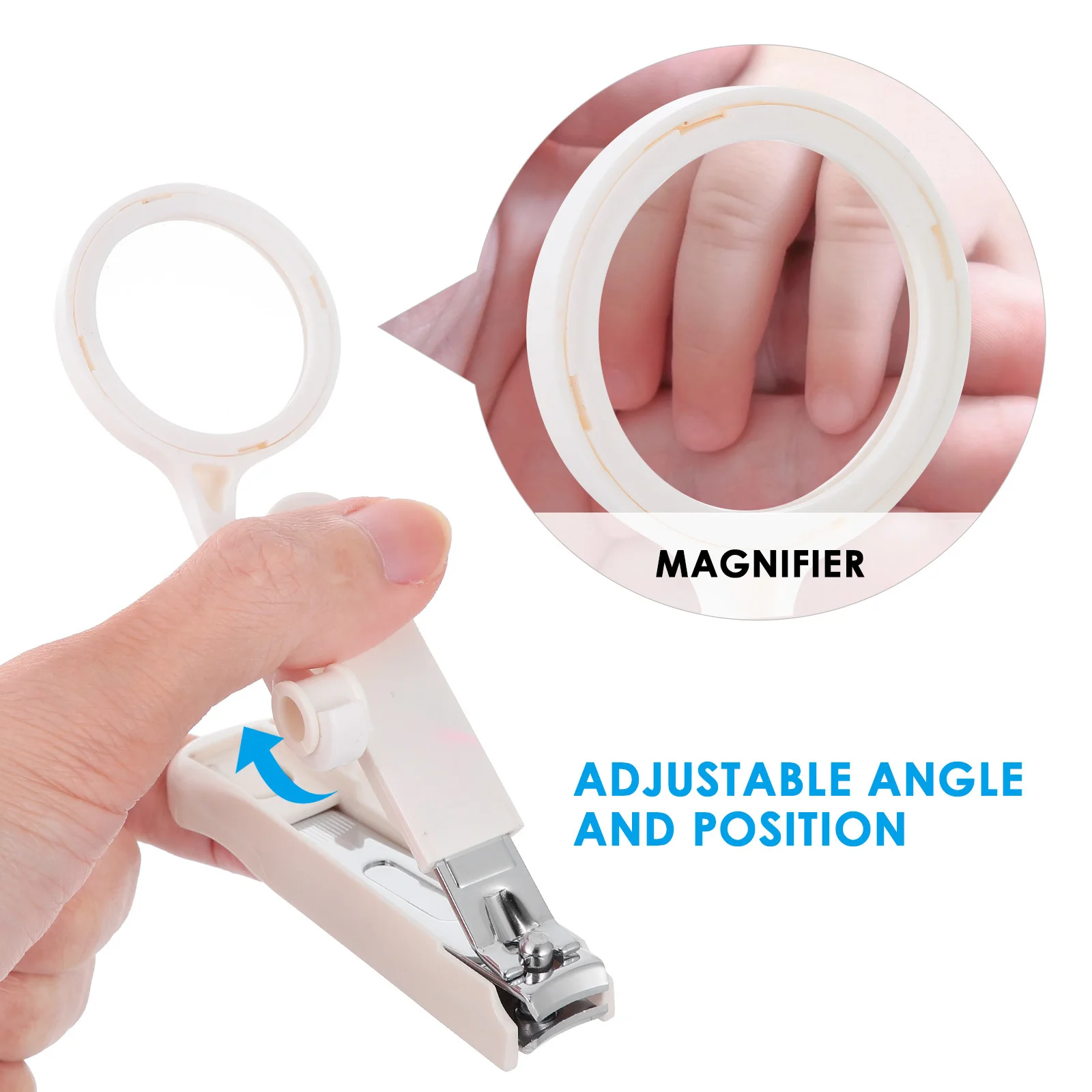 

2Pcs Nail Clipper Premium Carbon Steel Rust-Proof Sharp Long-Lasting Fingernail Cutter with Adjustable Magnifying Glass for Easy