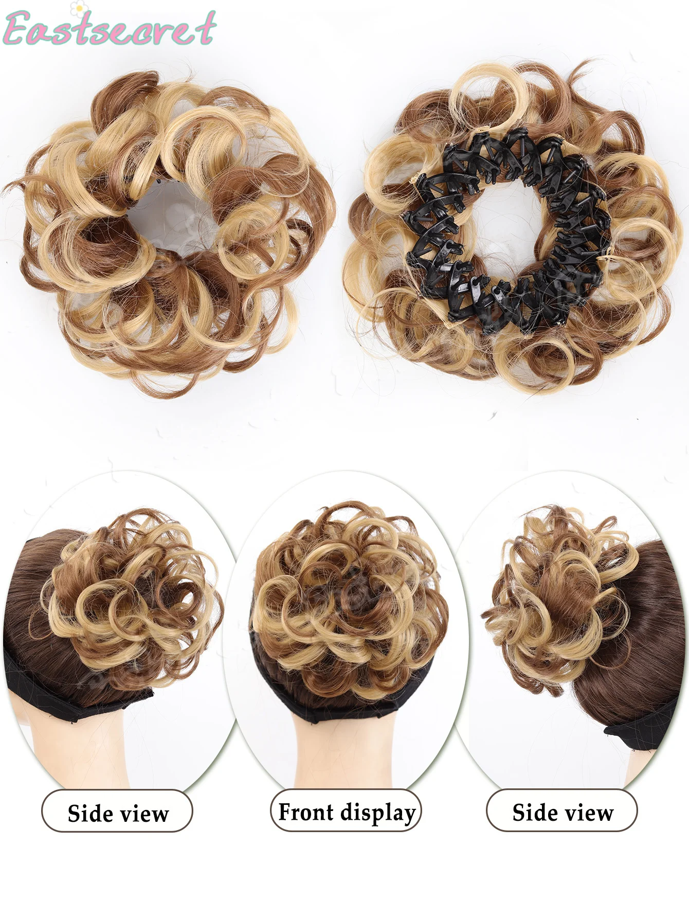 EAST Hair Bun Chignon Expandable Bird Nest Magic Hair Clip Hair Bun Synthetic Curly Hair Bun For Women Easy To Use