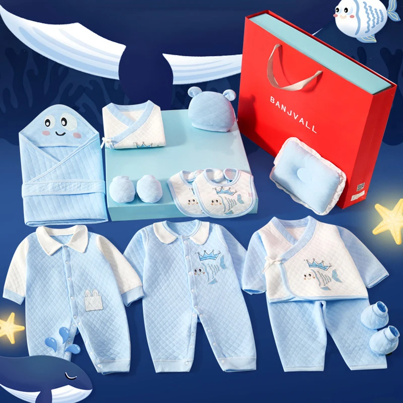 20 Pieces Girl Boy Clothes Baby Outfits Newborn Clothes & Essentials Set Thicken Bodysuits 0-6 Months(NO BOX PACKAGE))