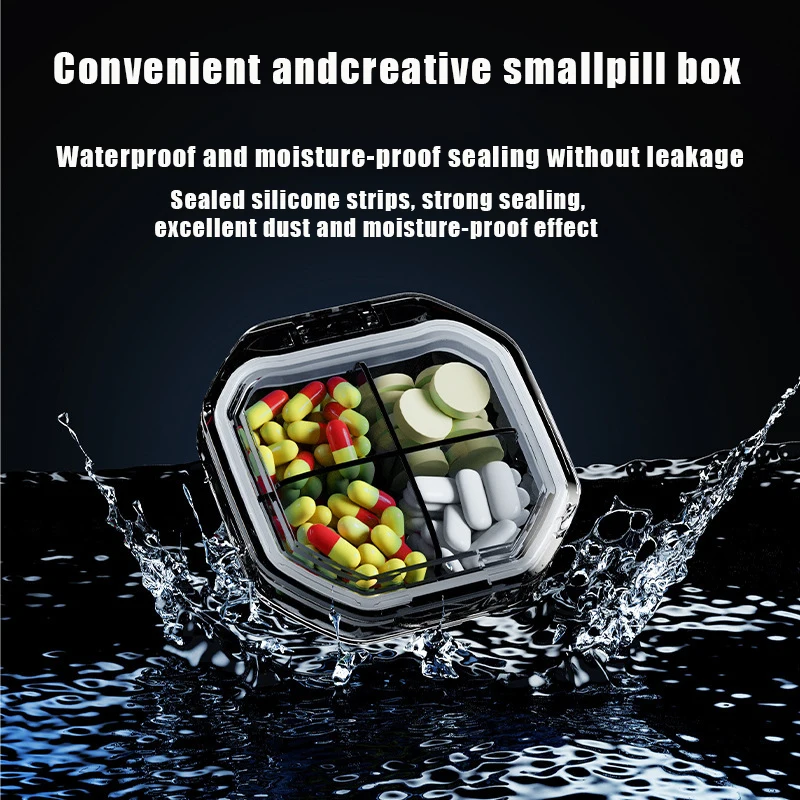 

Daily Pill Organizer, Portable Pill Case, Pill Container for Purse,4 and 6 Compartments Medicine Box for Travel