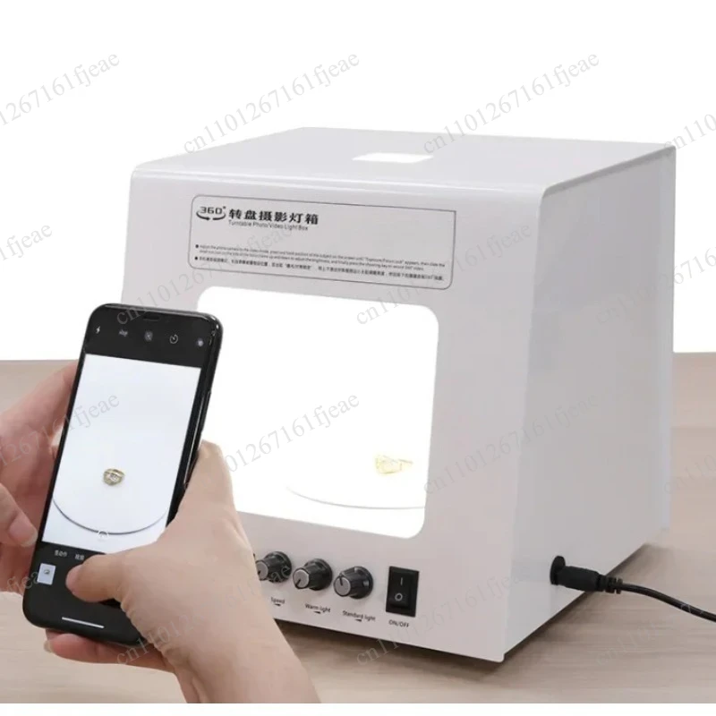 Newest Sa No  To TB20 Portable Photography Turntable with 360degree Rotation Turntable Inside for Jewelry Photo Video Light Box