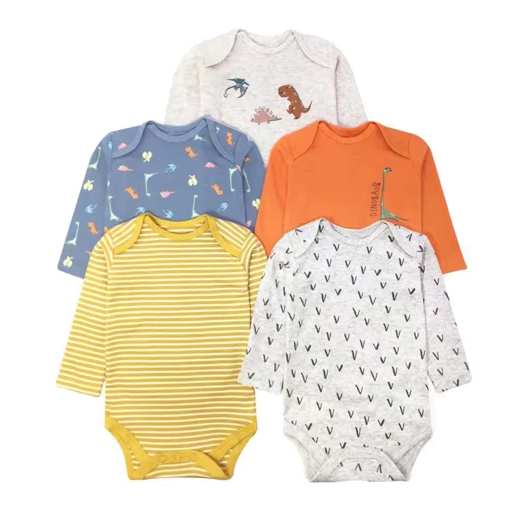 

5PCS/Lot 100% Cotton Soft Baby Bodysuits Long Sleeve for Newborn Babyboy Clothes Infant Onesies Bebe Clothes Baby Shower Gifts