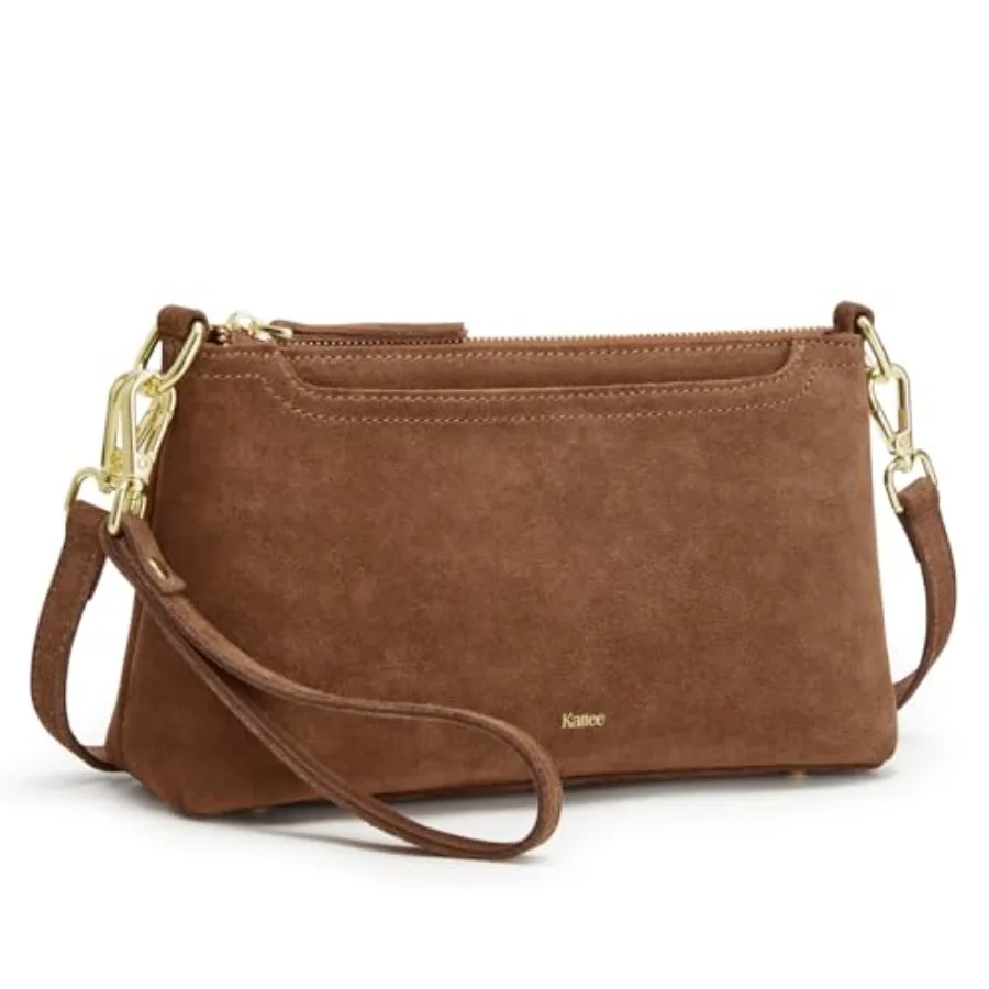 Leather Crossbody Bags for Women Trendy Small Shoulder Purses and Handbags Clutch Wristlet Wallet with 2 Straps