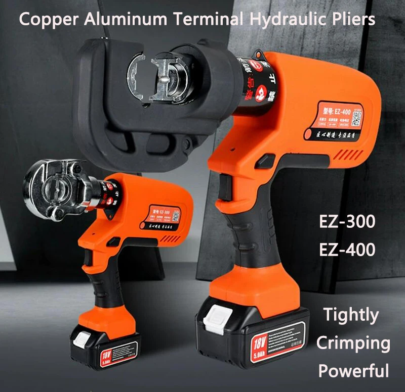 Portable Electric Hydraulic Pliers EZ-300/400 Cable Crimping Pliers Copper Aluminum Terminal Crimping Machine Digital display