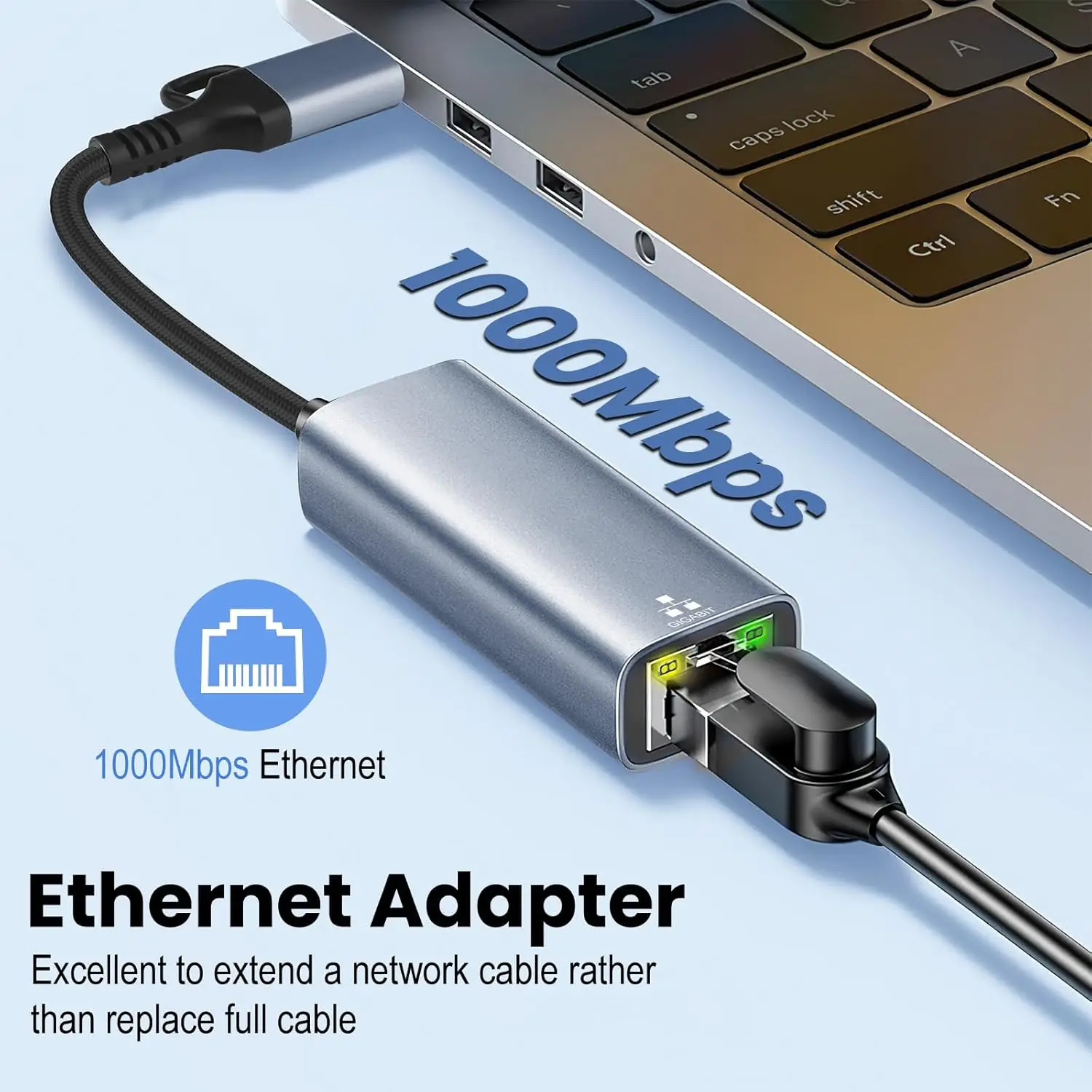 10PCS USB 3.0/USB-C To Ethernet Adapter - 1000Mbps Gigabit LAN For PC/Mac/Linux, Plug & Play