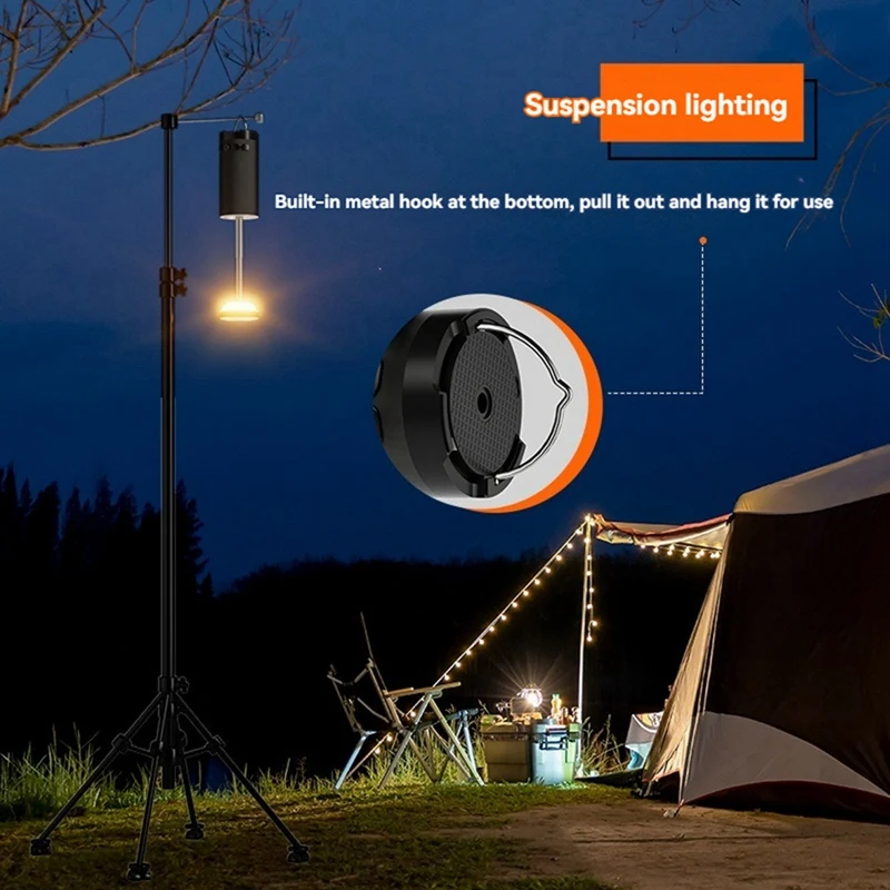Linterna para acampar al aire libre, luces coloridas recargables de 8000Mah con imán, luz de tienda de emergencia portátil, iluminación de trabajo-AT64