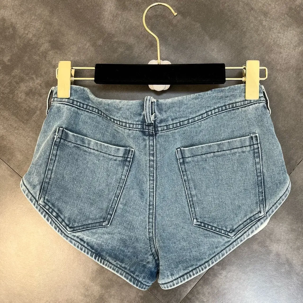 Women's High-waisted Denim Irregular Shorts Skinny Elastic Hot Pants Super Shorts Jeans