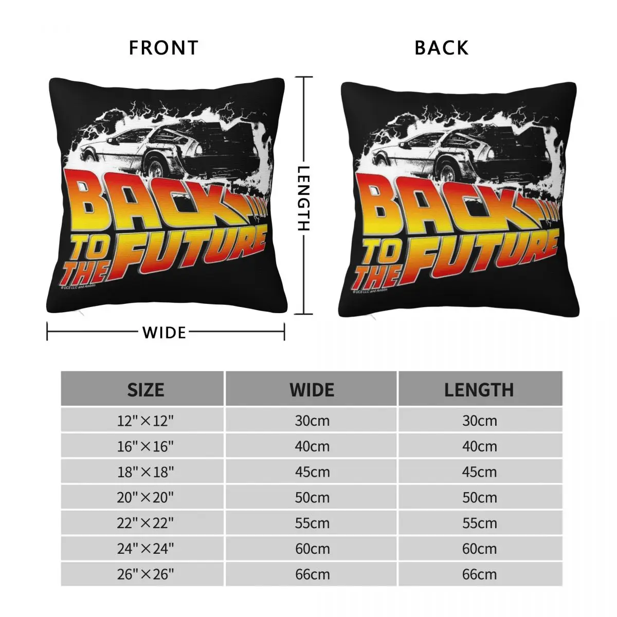 Back To The Future Delorean Pillowcase Polyester Linen Velvet Printed Zip Decor Throw Pillow Case Sofa Seater Cushion Case