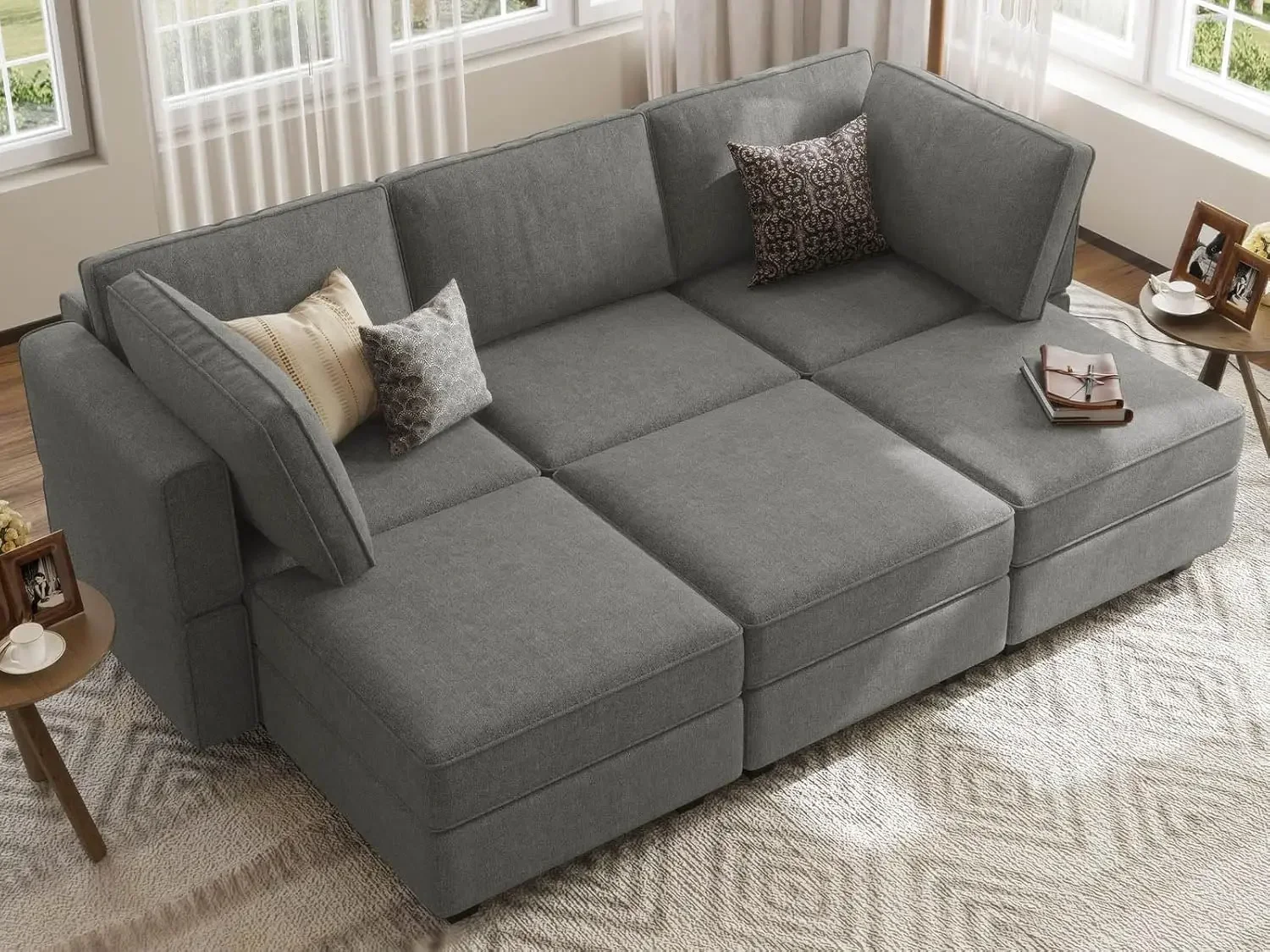 Modular Sectional Sofa Sleeper Modular Sectional Couch Sofa Convertible Sectional Couch Reversible Sofa Bed Grey