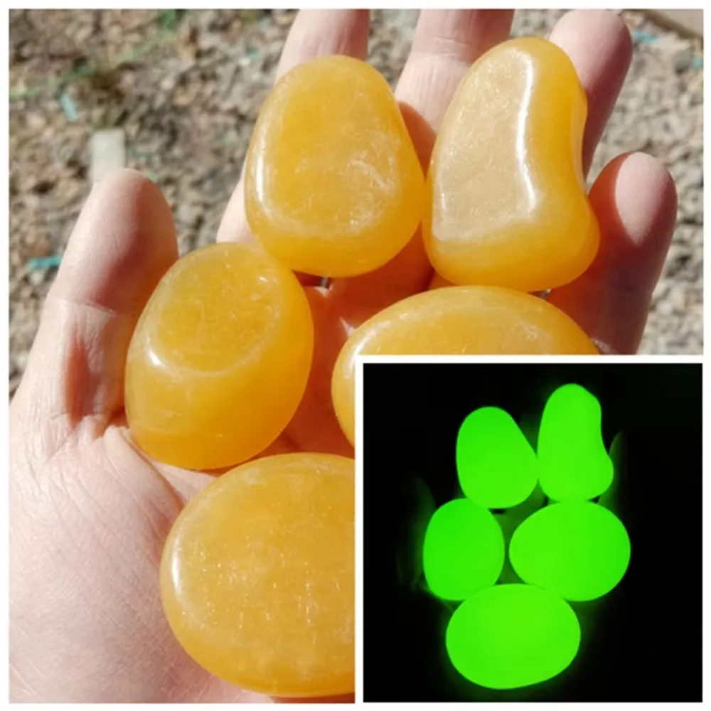 10pcs Decoration 4.5cm Luminous Pebbles Garden Decoration DIY Garden Luminous Stone Gravel Glow in Dark Big Stone Garden